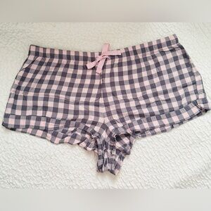 Victoria's Secret Pink and Gray Checkered Sleeping Shorts